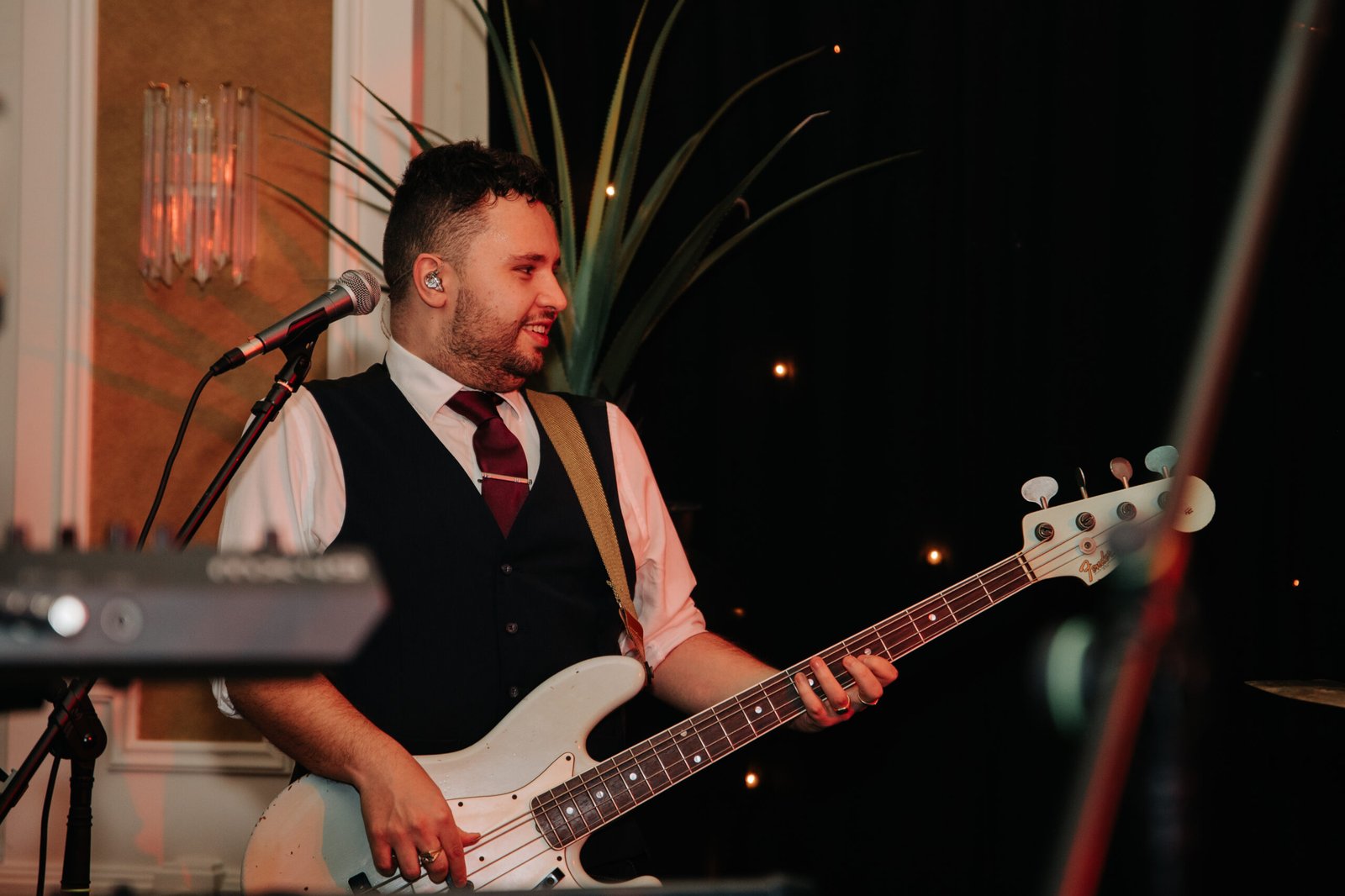 Guitarist from Surge playing a high energy solo